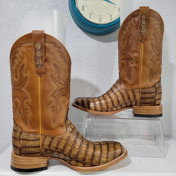 Cody James Men's Exotic Caiman Tail Skin Western Boots -Broad Square Toe Size 10 - Picture 2 of 10